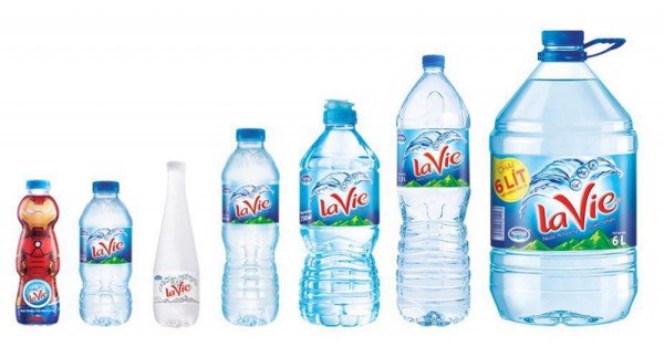 Các thương hiệu nước uống có nhiều loại dung tích khác nhau để lựa chọn